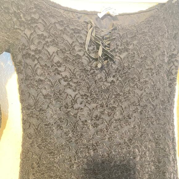 Kirious Black Velvet Burnout Off Shoulder Whimsygoth Long Sleeve Midi Dress Sz M - Picture 9 of 10